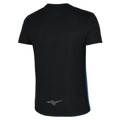 Camisa Mizuno Dryaeroflow Tee Hombre Azules / Negros - Chile M847WZRJDY